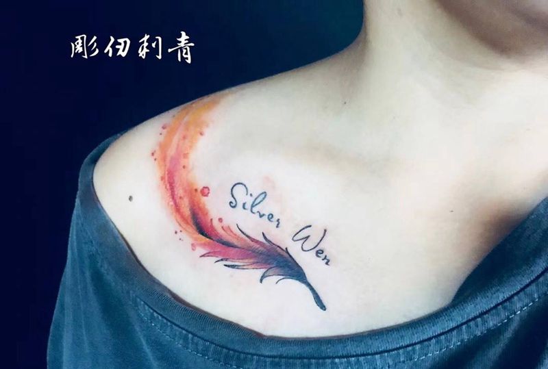 羽毛纹身图片