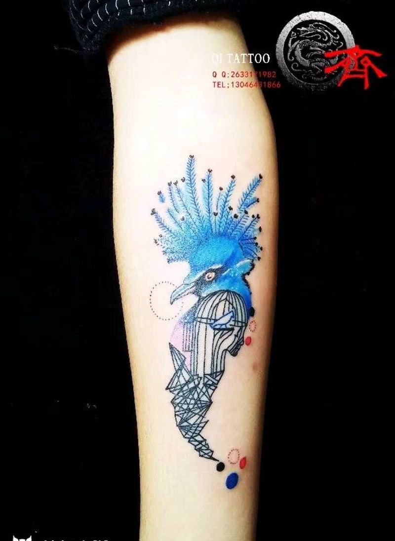 啄木鸟一枚纹身图片