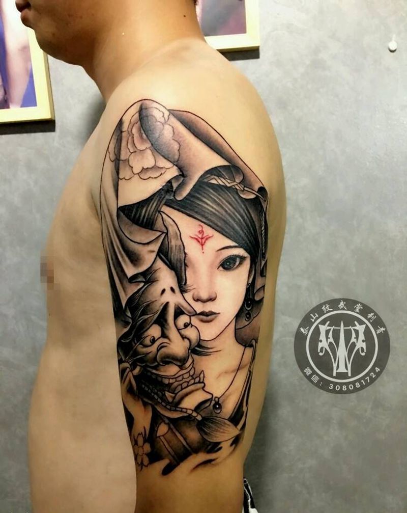 艺妓 外出去徒弟驻店一天纹的纹身图片