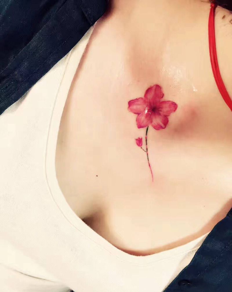 随心花纹身图片