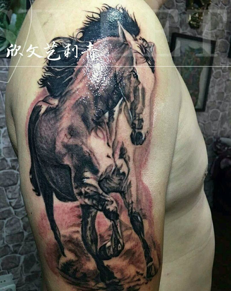 素描马《旺哥作品》纹身图片