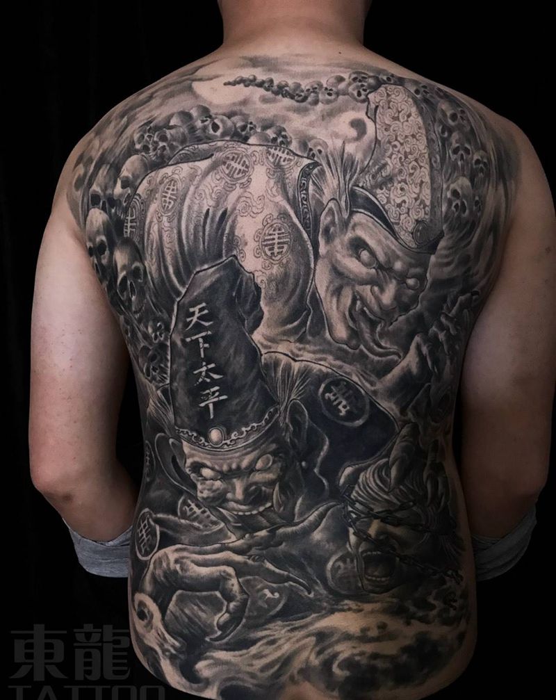 黑白无常纹身图片