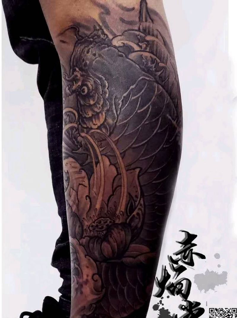 大黑鱼纹身图片