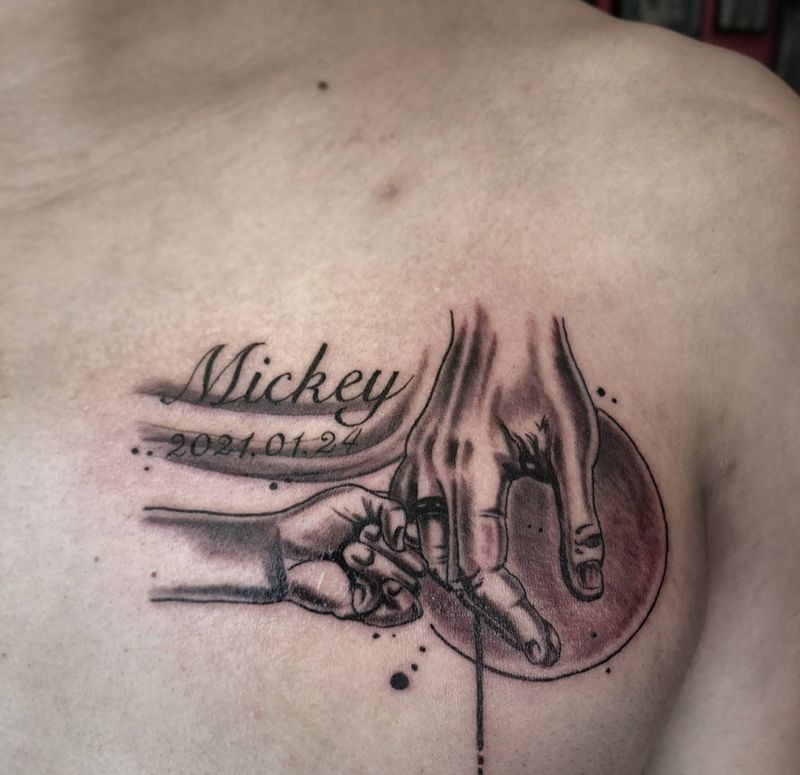 《父爱无言》旺师傅小作纹身图片_胸部肩部欧美写实手原创纹身图案