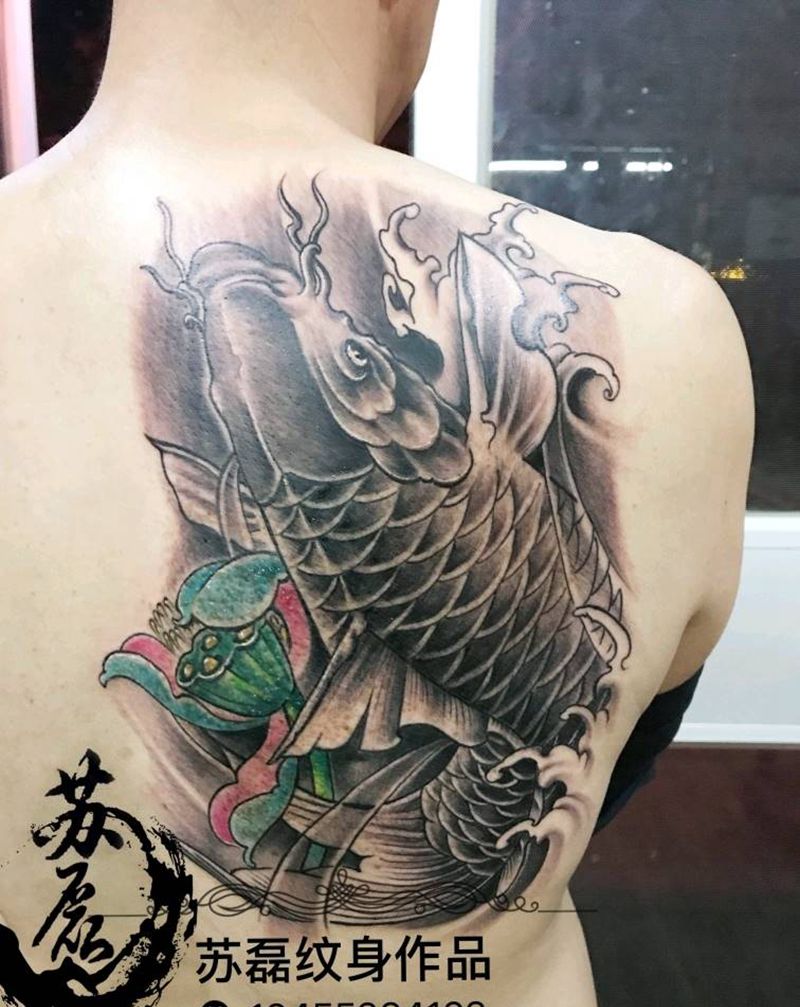 鲤鱼～遮盖胎记纹身图片