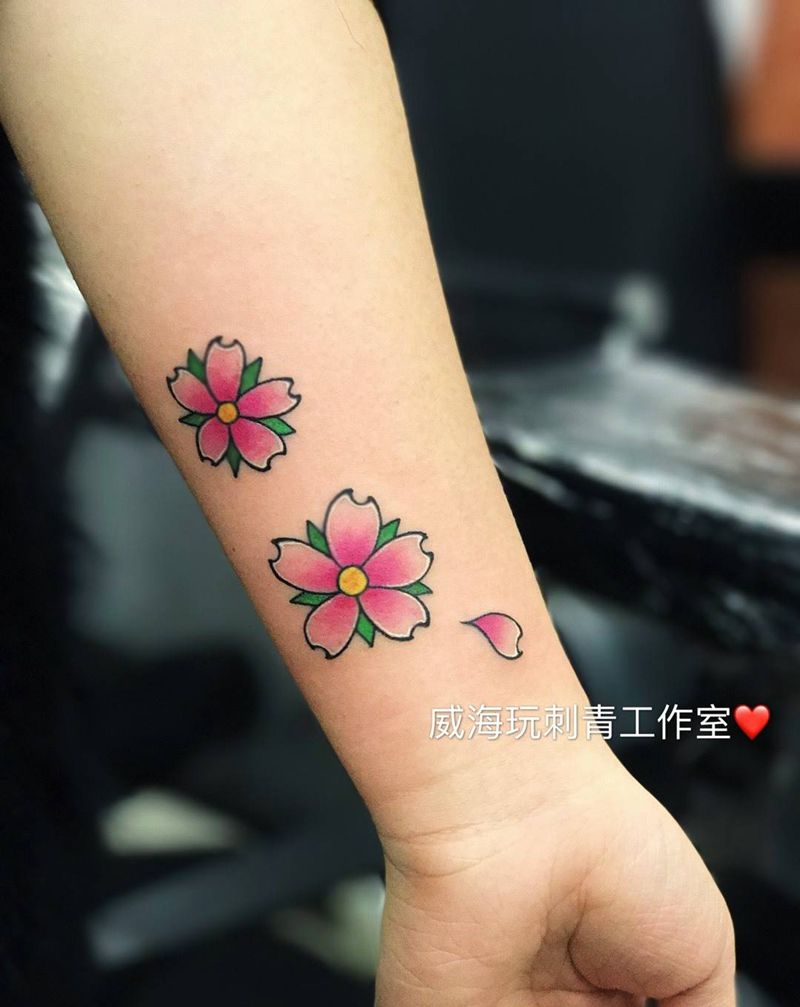 樱花烙纹身图片
