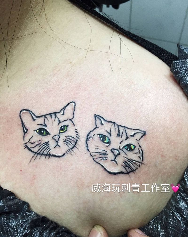 原创猫头纹身图片