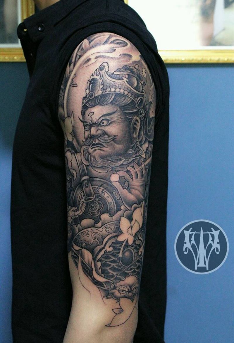 广目天王纹身图片