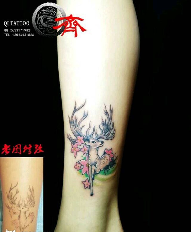 小鹿纹身图片