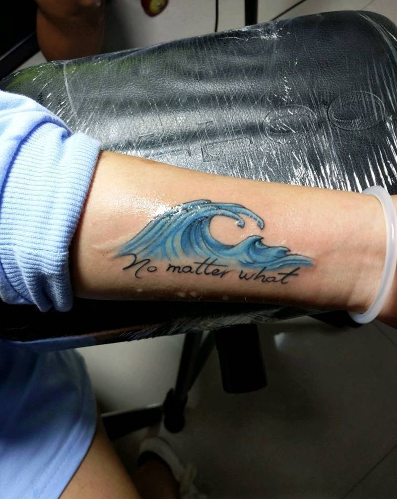 浪纹身图片_手臂新传统纹身图案