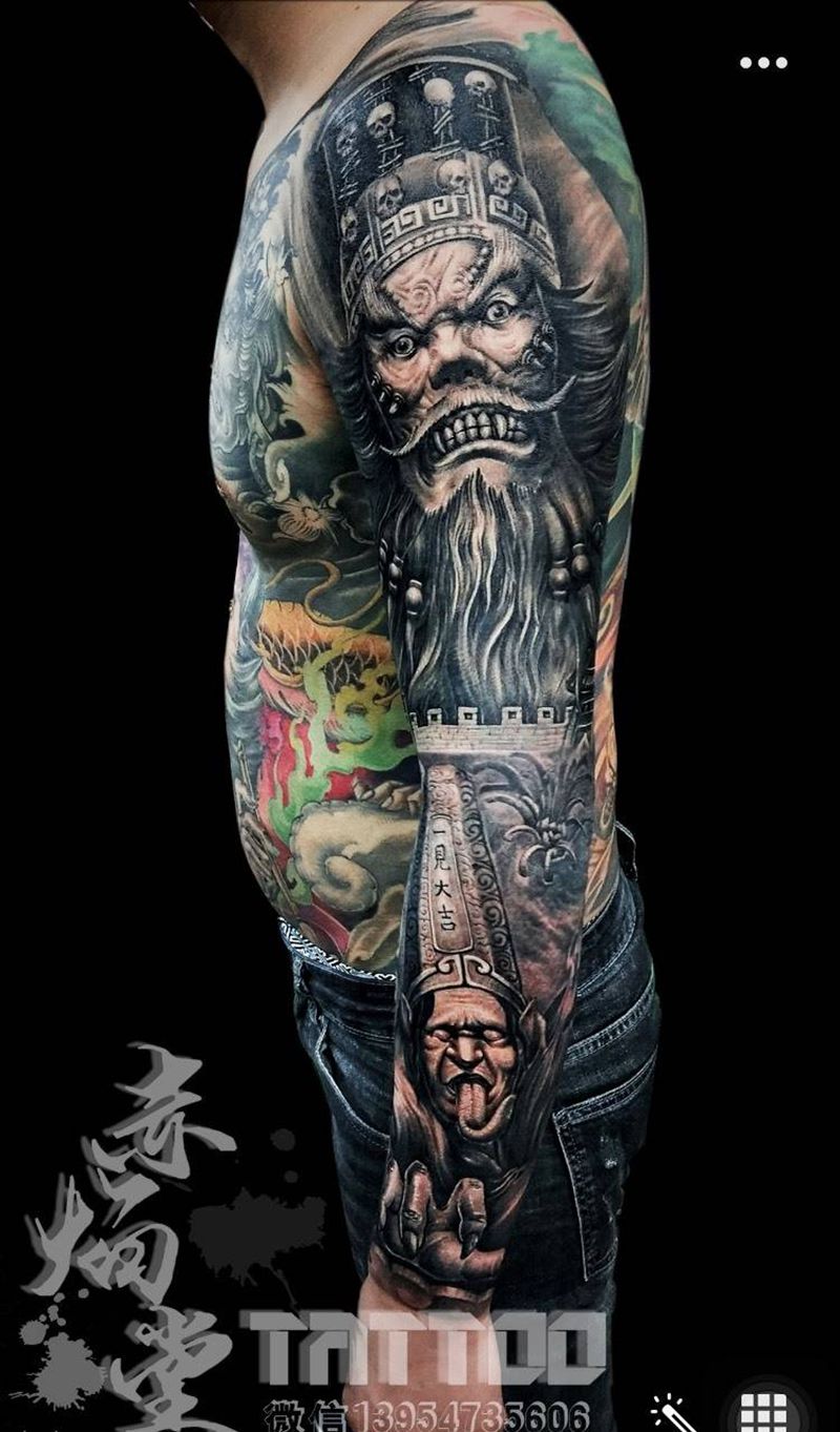 阎王 黑白无常纹身图片