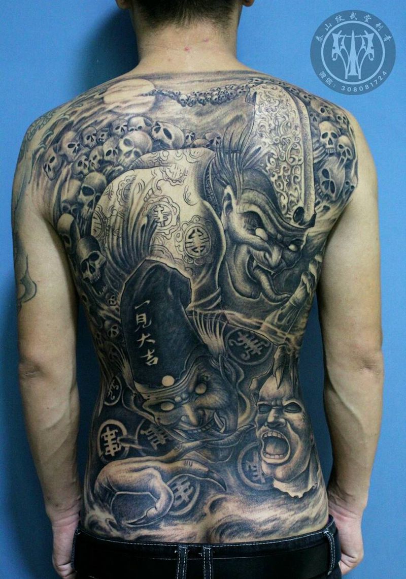 黑白无常纹身图片