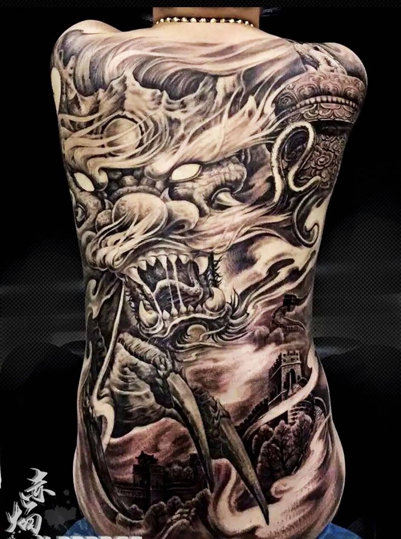 大龙纹身图片