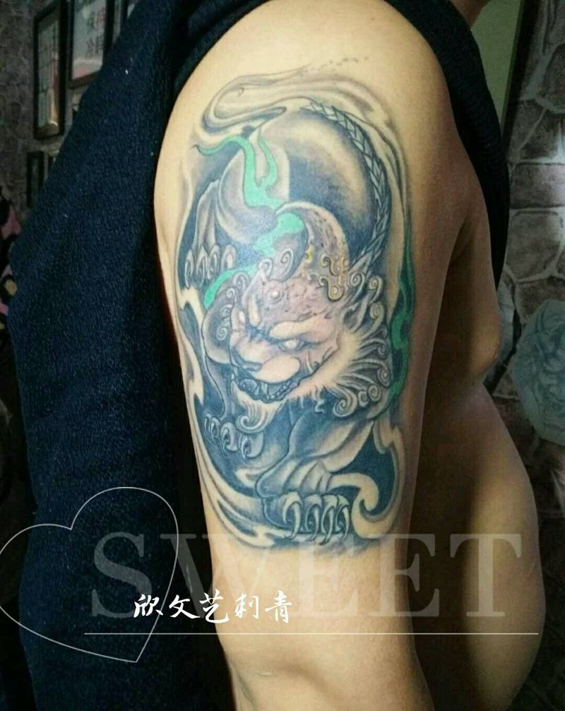 大臂貔貅恢复后《旺师傅作品》纹身图片_手臂纹身图案