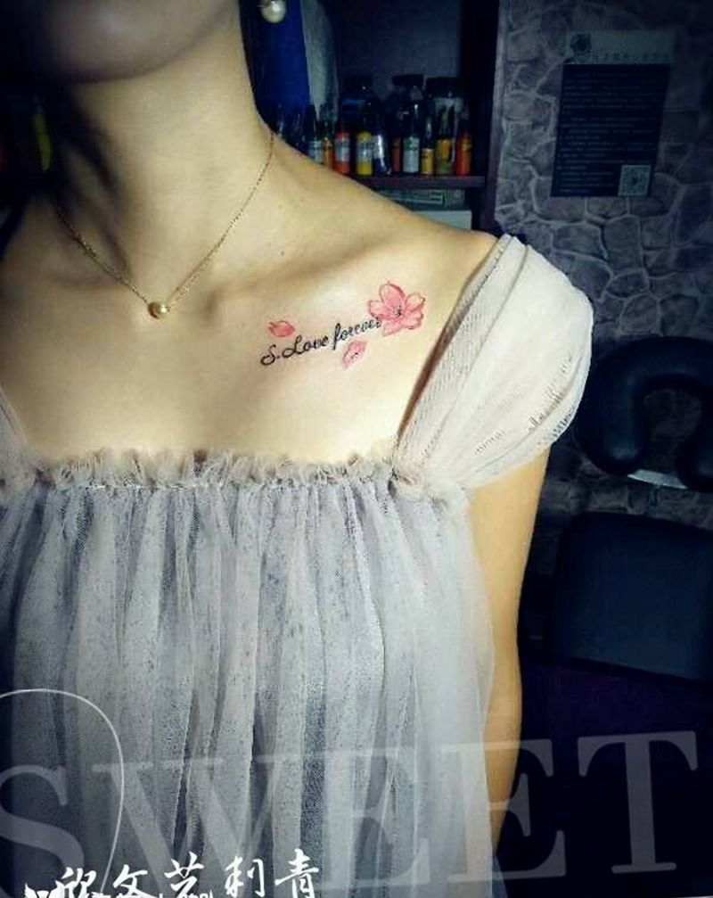 锁骨英文纹身《旺哥作品》纹身图片