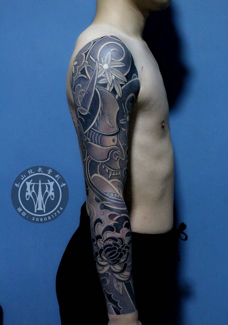 日式花臂纹身图片