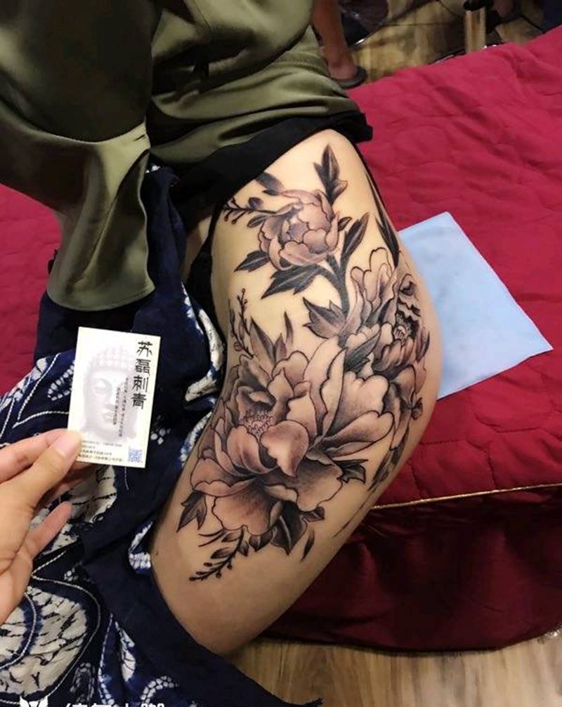 牡丹纹身图片