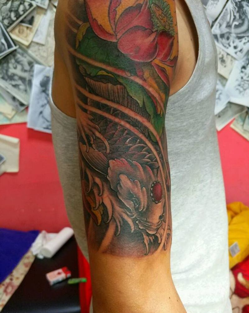 遮盖麒麟！纹身图片