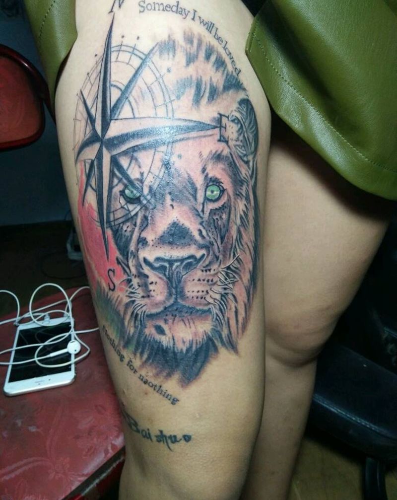 欧美风格小狮子一枚……纹身图片