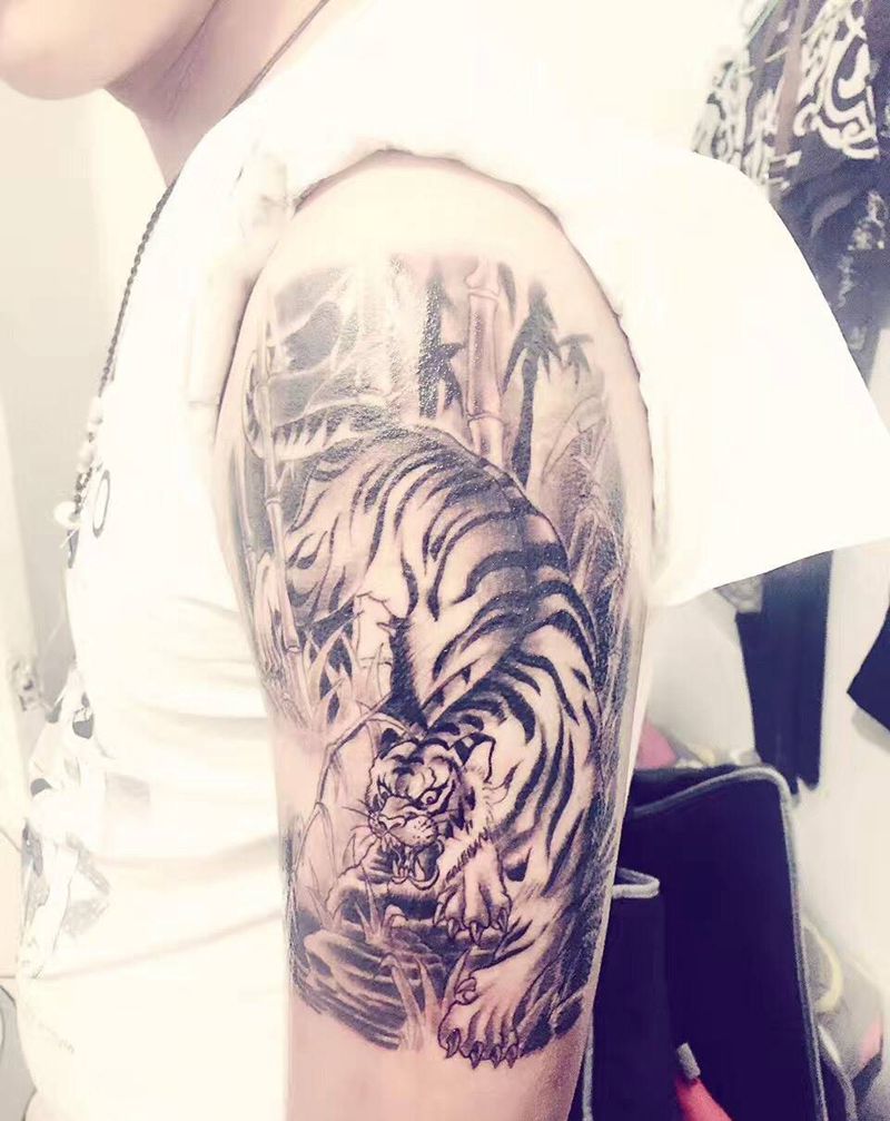 俗称下山虎纹身图片