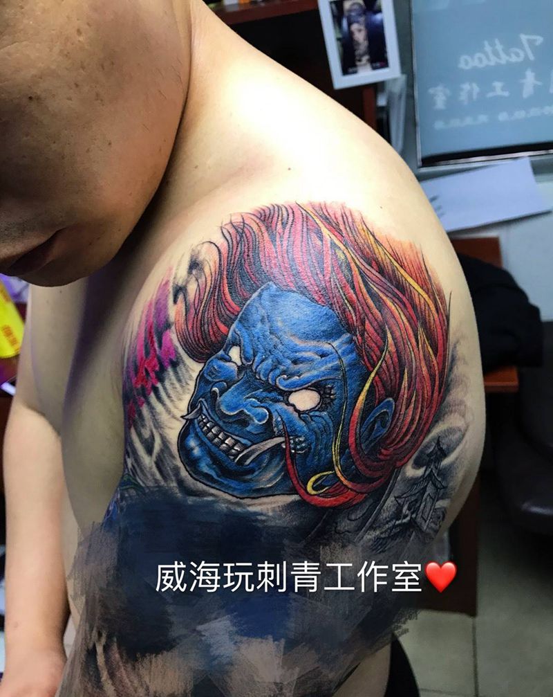 马赛克部分并非本店作品纹身图片