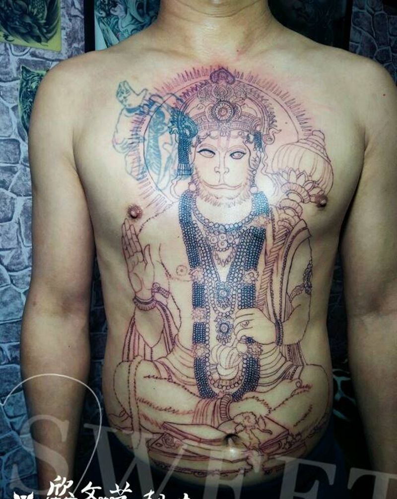 哈奴曼（未完）纹身图片
