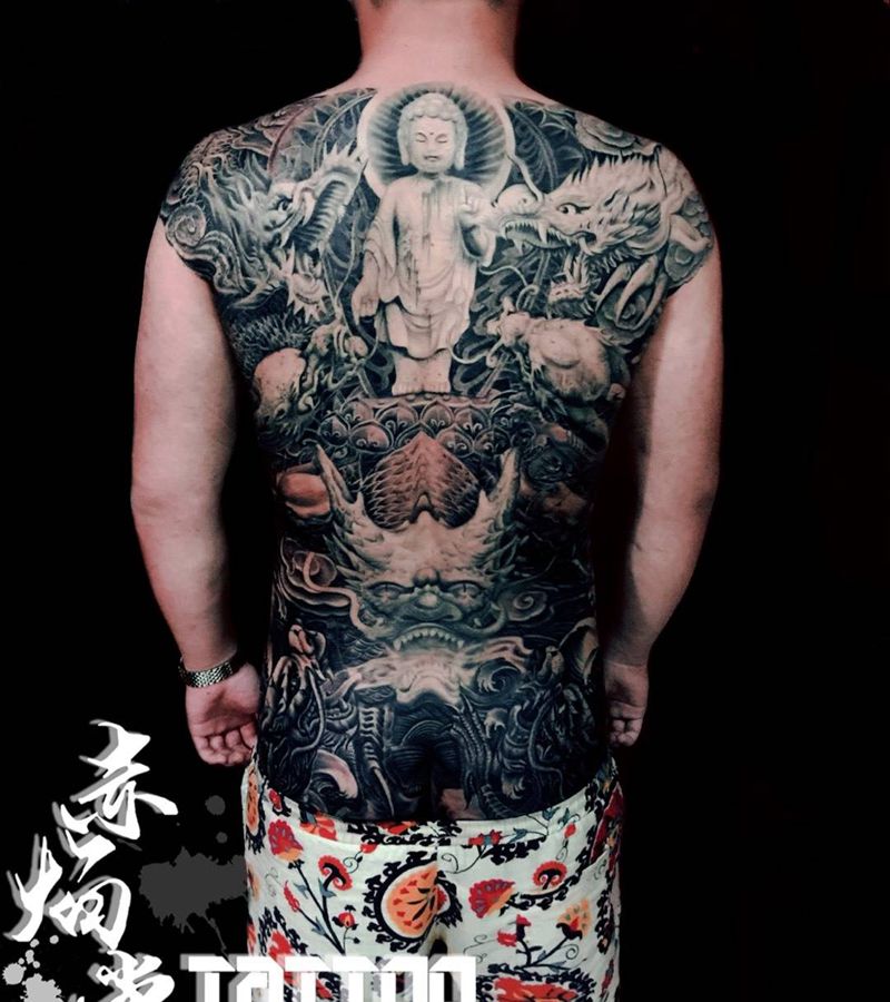 九龙护佑纹身图片