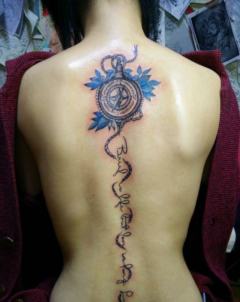 指南针纹身图片