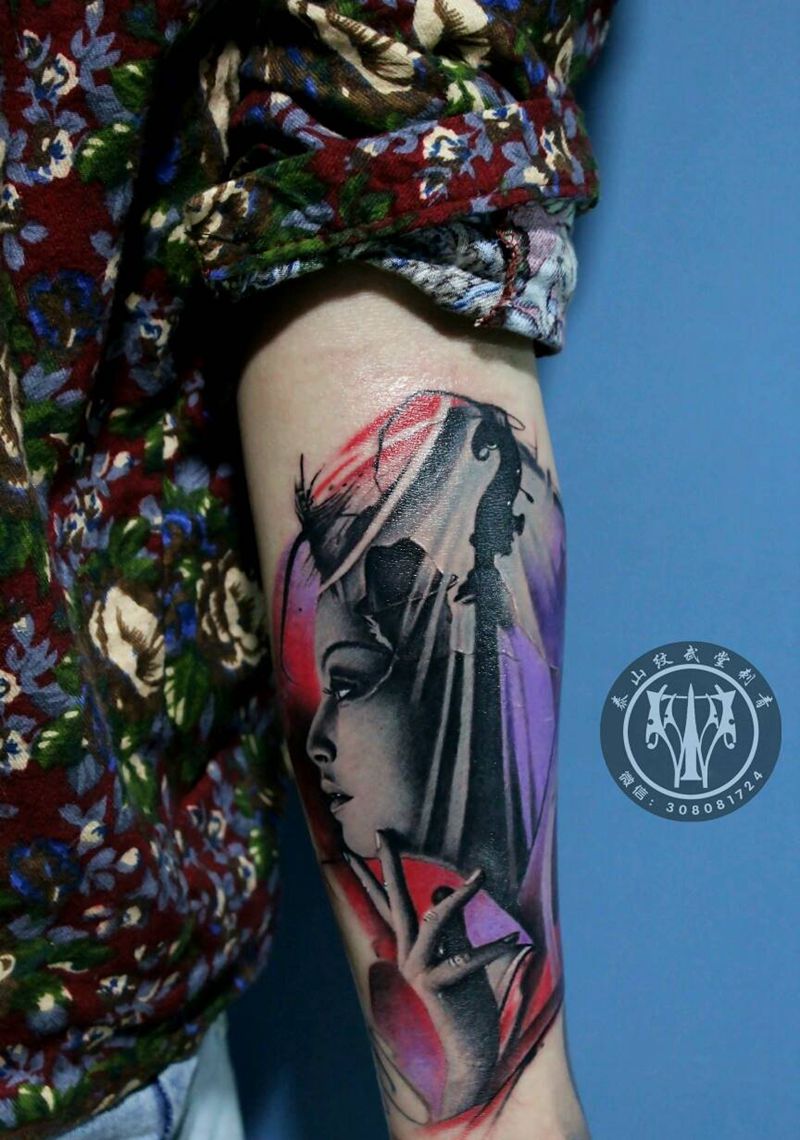 欧美肖像纹身图片