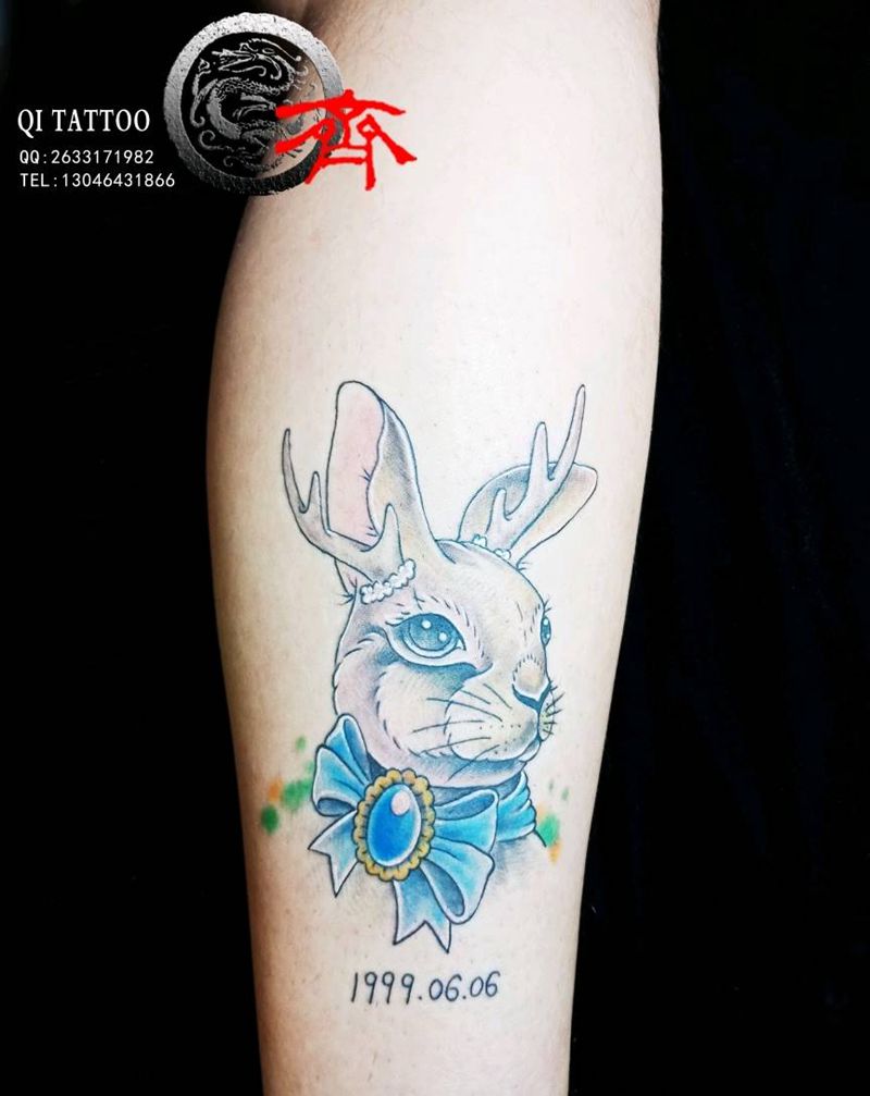 欧美兔纹身图片