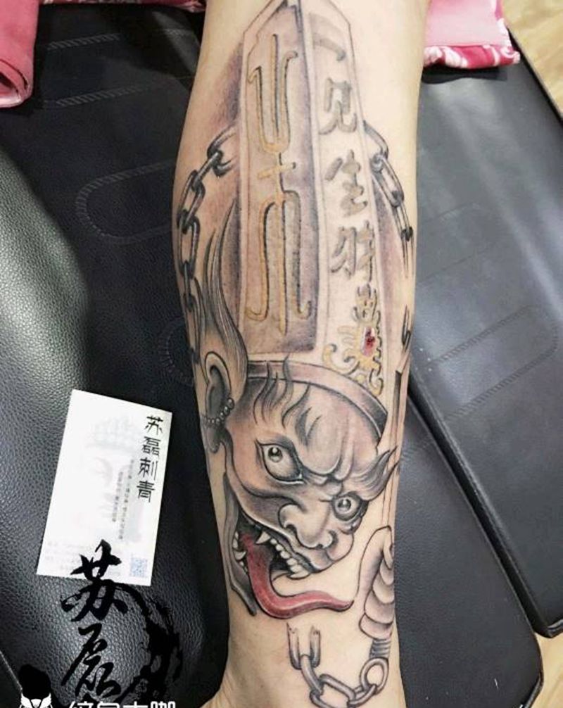 黑白无常纹身图片