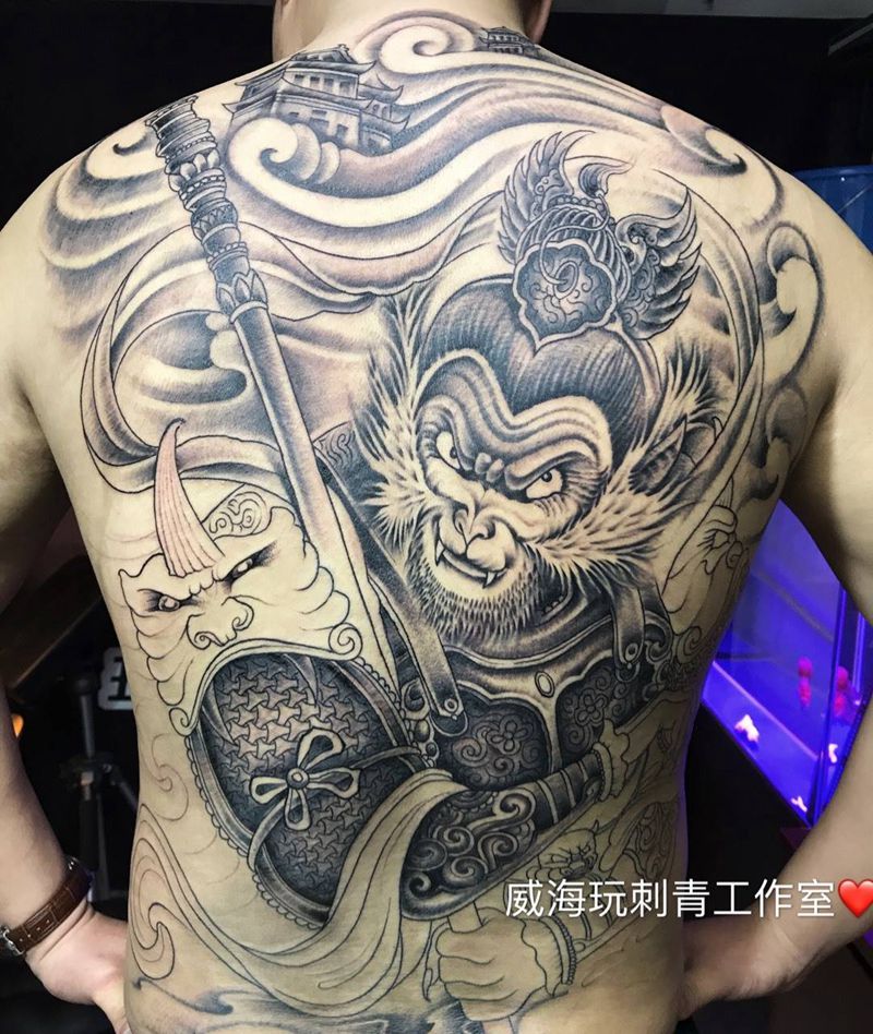 逍遥自在斗战圣佛未完成纹身图片