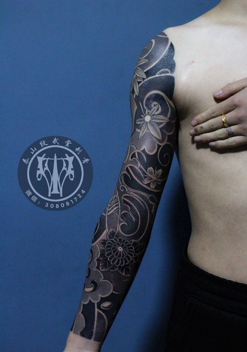 日式花臂纹身图片