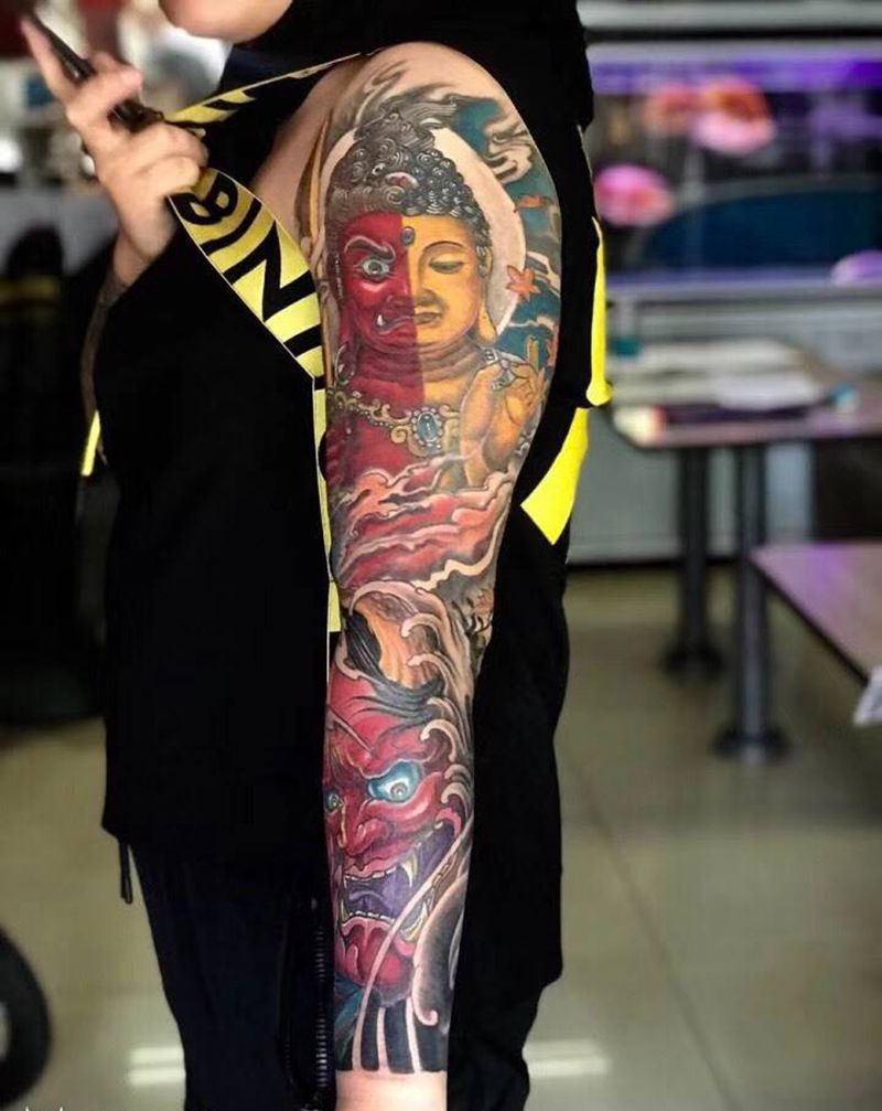 一念之间花臂纹身图片