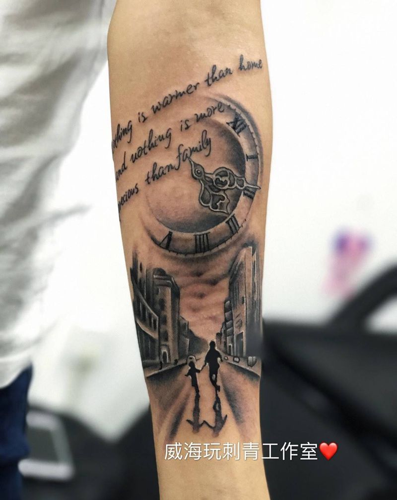 时间纹身图片