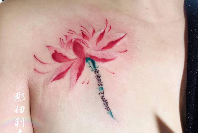 莲花纹身图片