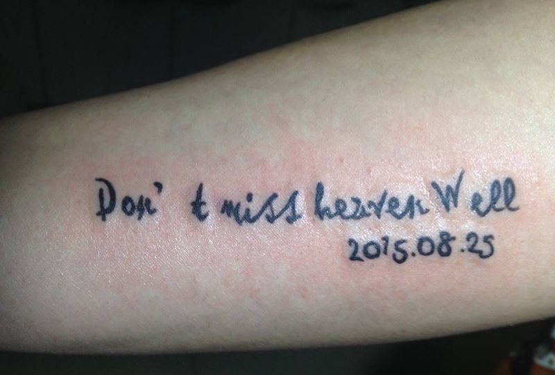 英文小清新纹身图片_成品手臂清新字符纹身图案