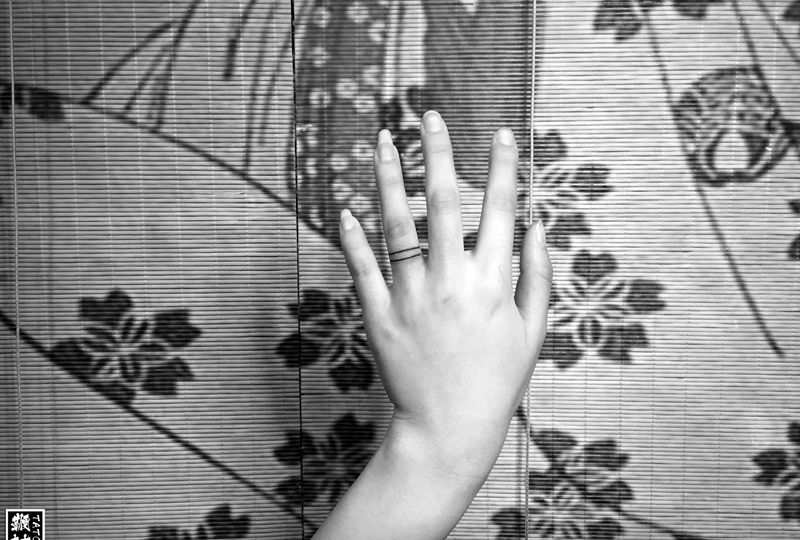 线纹身图片_手部线纹身图案