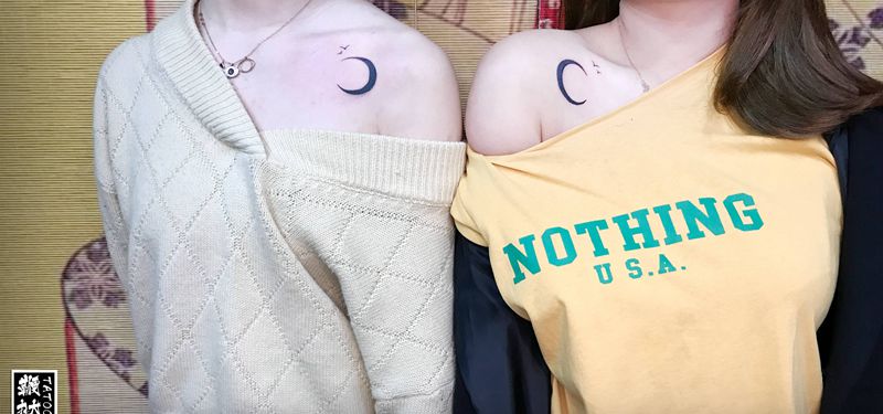 小月亮纹身图片_肩部月亮纹身图案