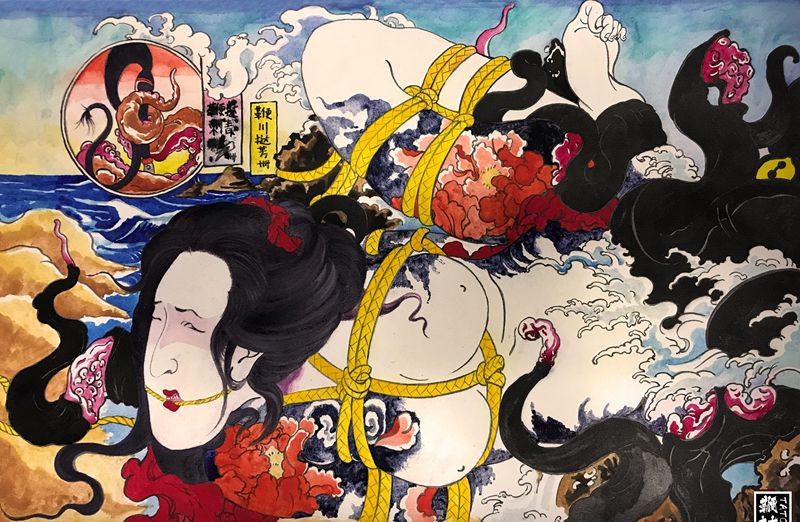 仿画触手系[嘿哈]鞭川挞芳纹身图片_老传统纹身图案