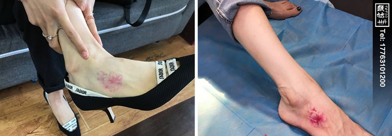 修复一朵花花[耶]纹身图片_脚部花纹身图案