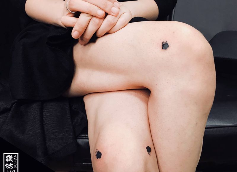 自带图四个天气icon纹身图片_腿部纹身图案