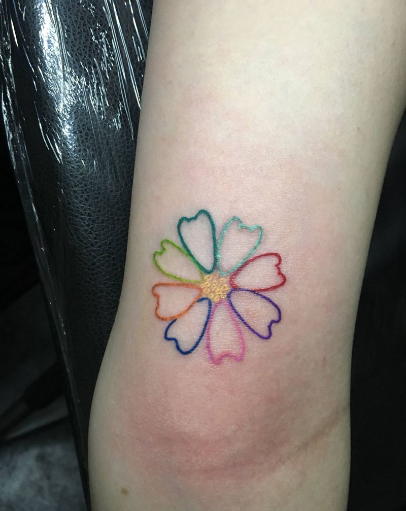 太阳菊纹身图片_手臂小清新纹身图案