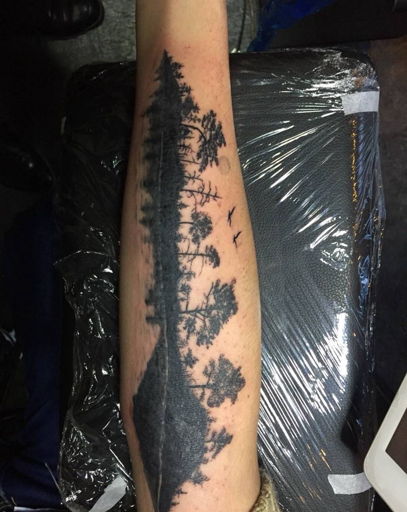 遮盖纹身图片_成品手臂清新遮盖纹身图案