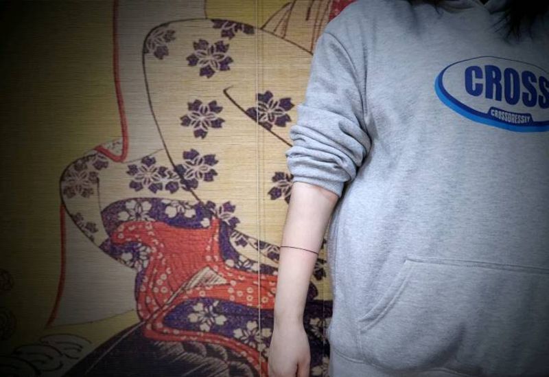 Line纹身图片_手臂几何线纹身图案