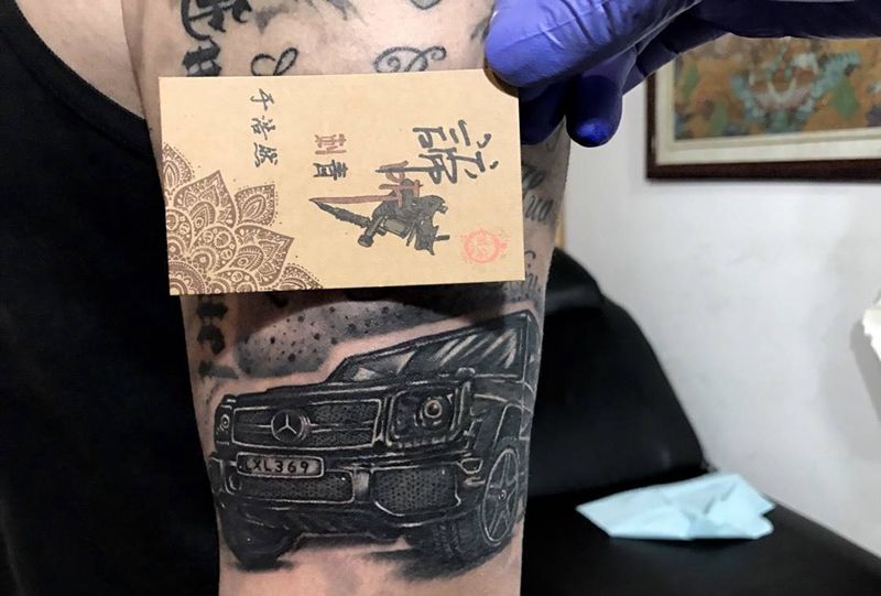 遮盖作品纹身图片_成品手臂欧美写实静物纹身图案