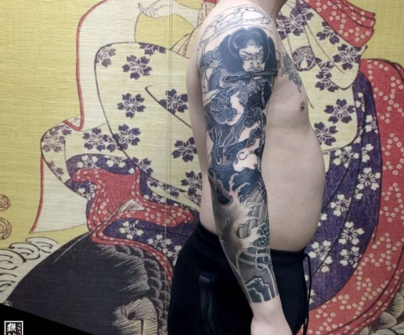 破水门进度图纹身图片