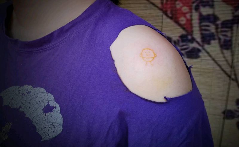 卡哇伊纹身图片_肩部纹身图案