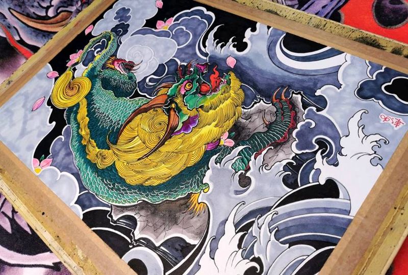 私人订制，避水金睛兽！纹身图片_手臂新传统避水金睛兽纹身图案