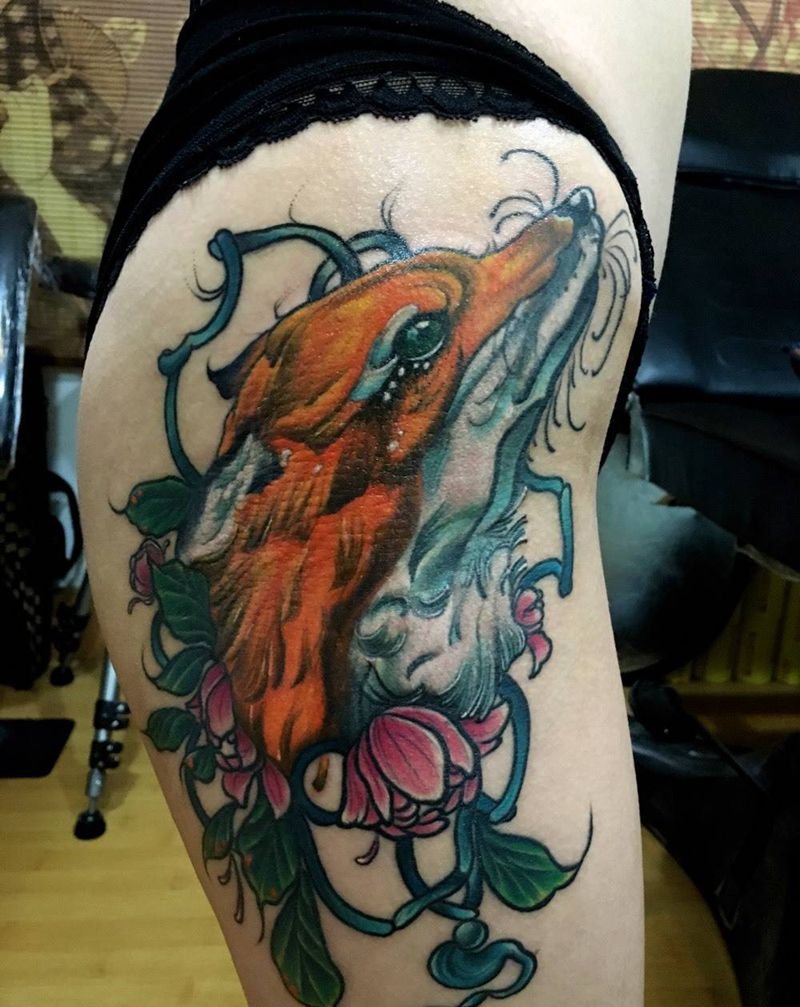 夏天来了纹身图片_成品臀部腿部腰部欧美动物纹身图案